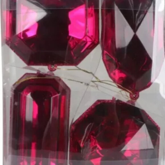 4 Piece Set Jewel Ornament Set Acrylic Gems Christmas Decor Choose Color - Picture 15 of 16
